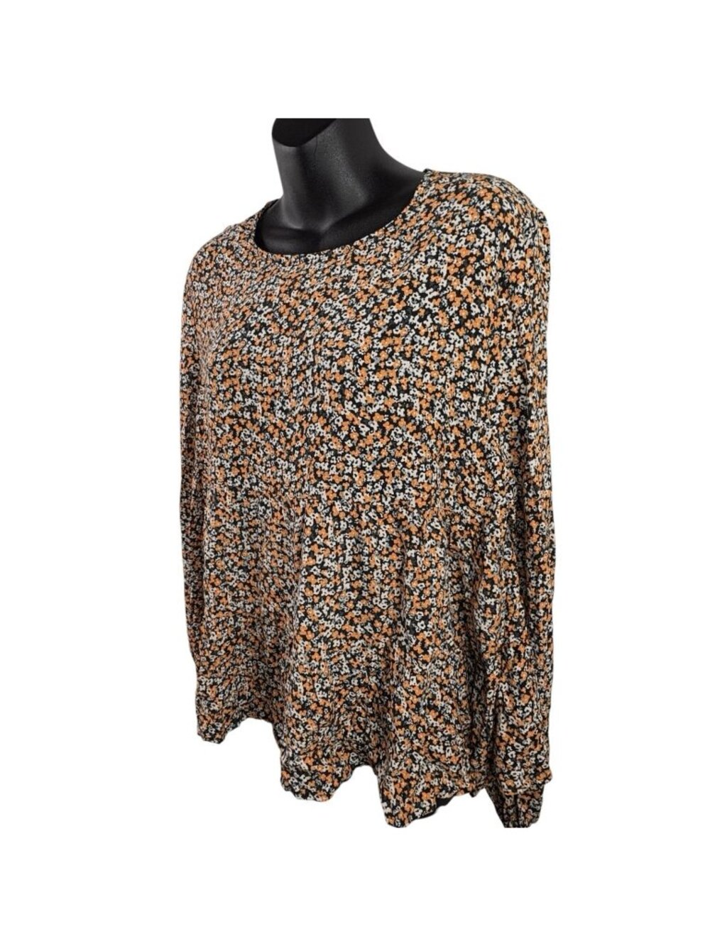 Boho Floral Whimsi Goth Fairy Long Sleeve Ruffle Tiered Flowy Blouse Women’s L
